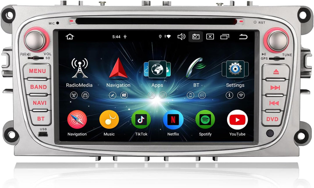 Erisin 7 Zoll 8-Kern 4GB RAM 64GB ROM Android 12 Autoradio 2din mit GPS Navi für Ford Focus Mondeo S