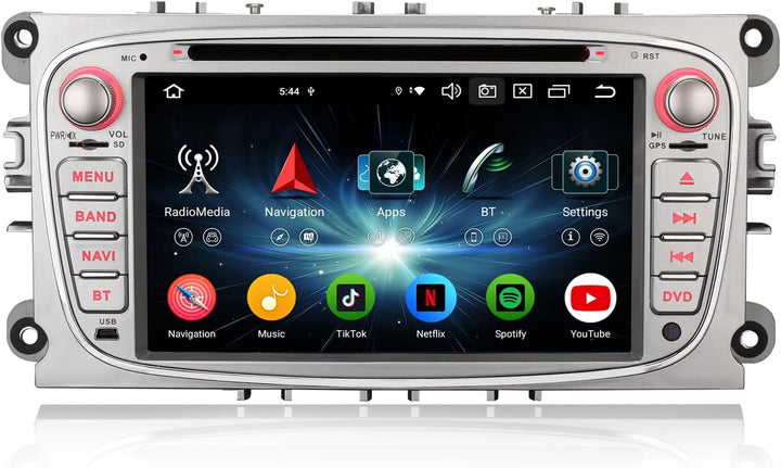 Erisin 7 Zoll 8-Kern 4GB RAM 64GB ROM Android 12 Autoradio 2din mit GPS Navi für Ford Focus Mondeo S