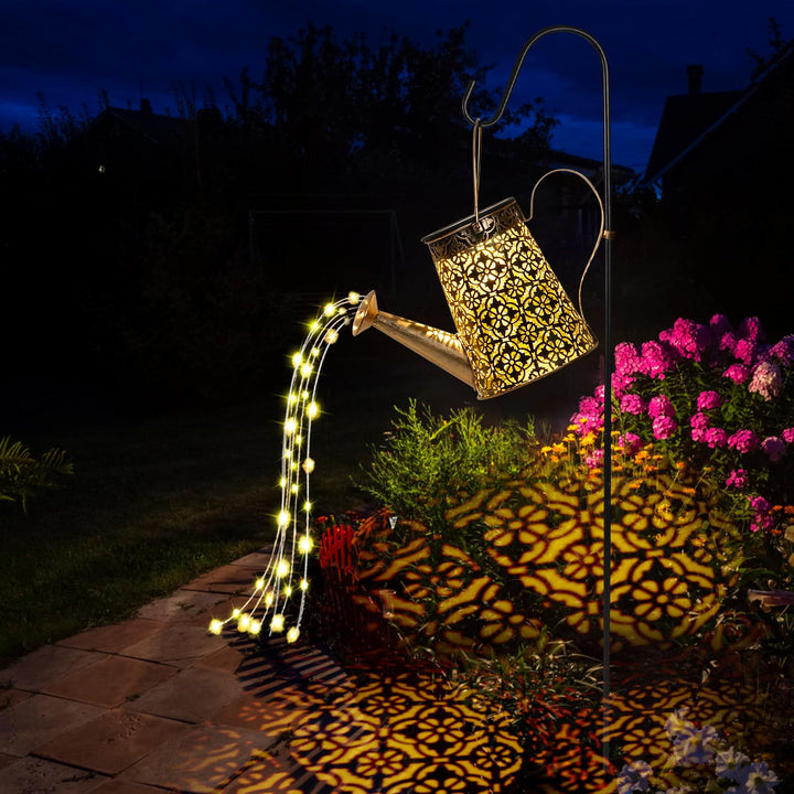 Solar Giesskanne mit Lichterkette Gartendeko, GuKKK LED Aussen Solarlampen, IP65 Wasserdicht Giesska