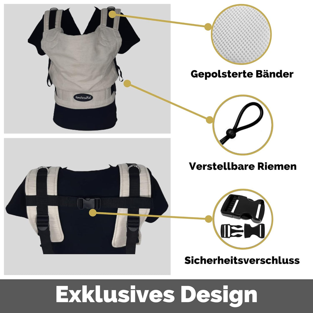 Amarsupiel - Babytrage Ergonomisch Von 4 bis 6 Monaten bis 3 oder 4 Jahre - Bequem und Einfach Anzup