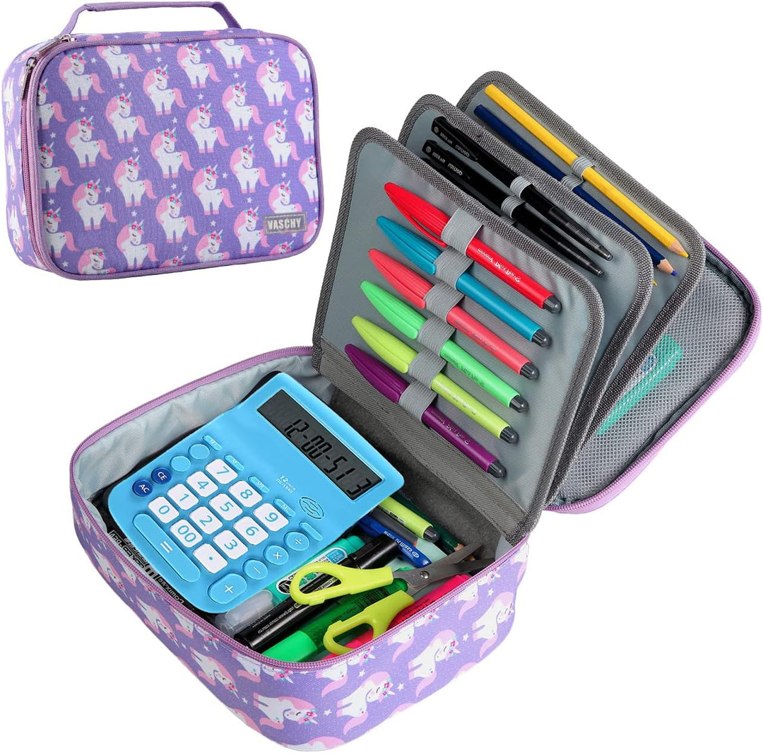 VASCHY Grosse Federmäppchen, Multi Fächer Federmappe Mäppchen Organizer 72 Stück Etui Schule Federta