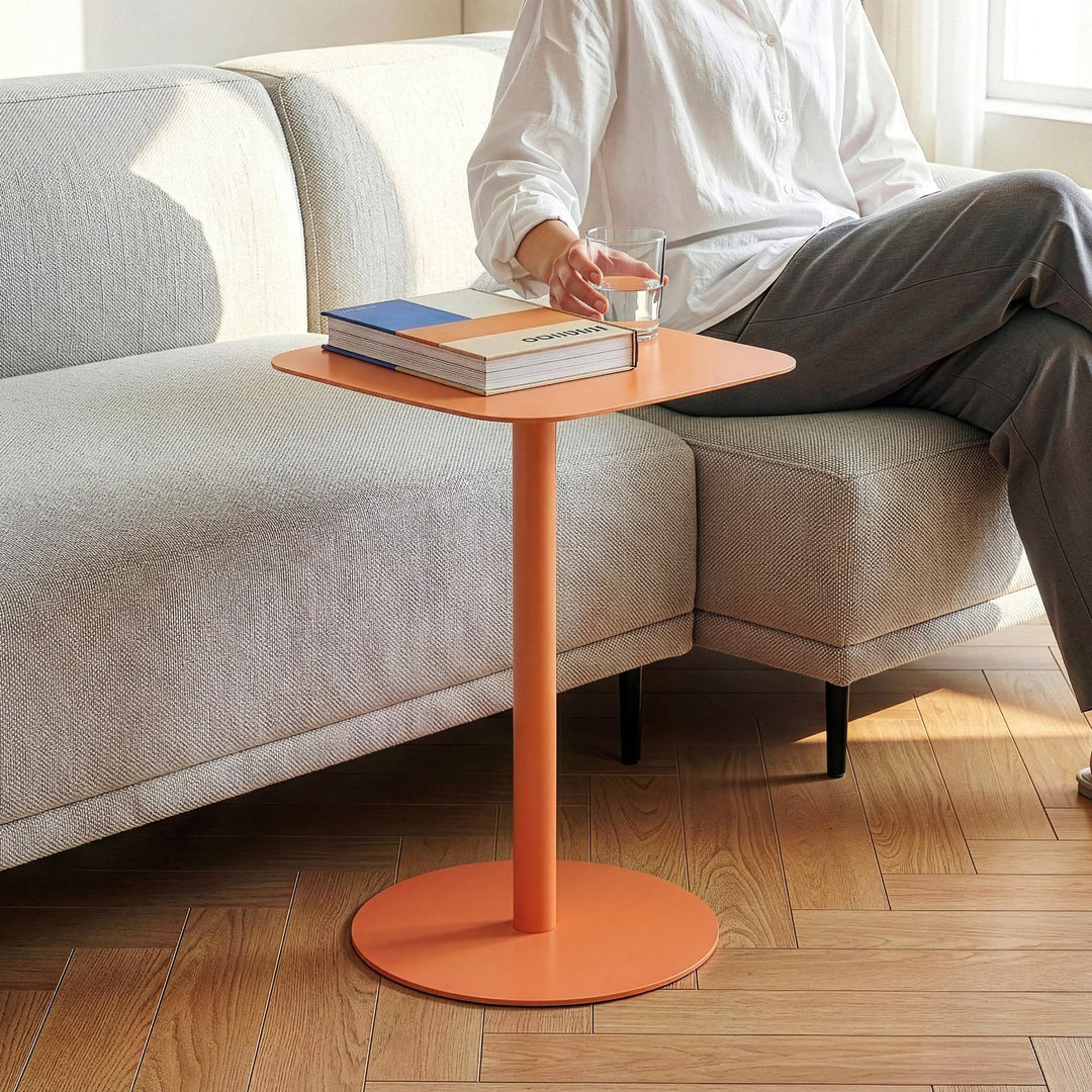 [en.casa] Beistelltisch Nastätten Gartentisch Couchtisch mit Metallgestell Sofatisch modernes Design