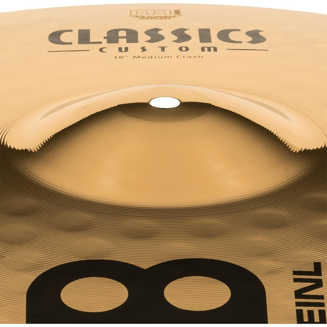 Meinl Cymbals Classics Custom Brilliant Crash Medium 18 Zoll (Video) Schlagzeug Becken – Paar – (45,