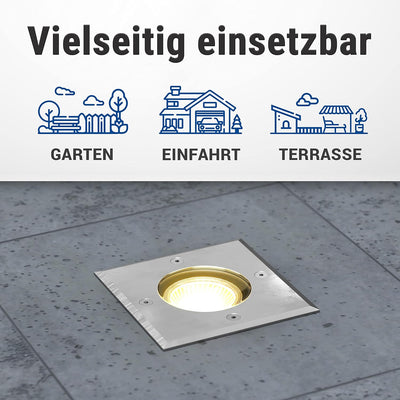 lambado® LED Bodenstrahler für Aussen mit RGB Farbwechsel dimmbar inkl. Fernbedienung - Eckige Boden