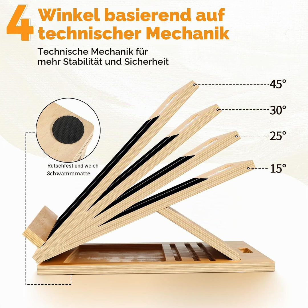 NZQXJXZ Upgrade Schrägbrett zur Zeitmessung für Wadendehnung, 4 verstellbare Winkel, Wadendehner Sch