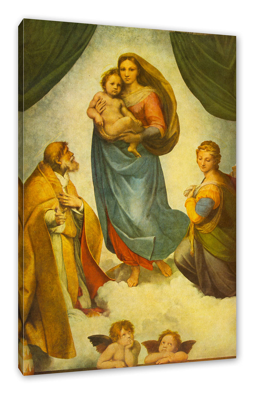 Generisch Raffael - Sixtinische Madonna als Leinwandbild / Grösse: 100x70 cm / Wandbild / Kunstdruck