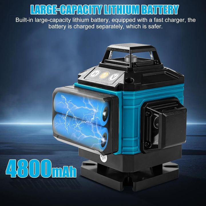 Kreuzlinienlaser mit Stativ 1,2M, 360° x 4 Laser Wasserwaage Rotation, Grünen Laserlinien, Kreuzlase