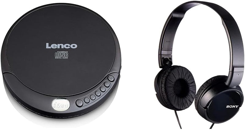 Lenco CD-010 - Tragbarer CD-Player Walkman - Diskman - CD Walkman - Mit Kopfhörern und Micro USB Lad