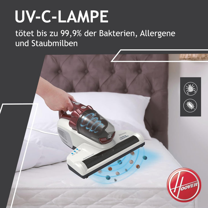 Hoover Ultra Vortex Matratzenreiniger – Milbensauger mit UV-Licht & Vibration für hygienische Reinig