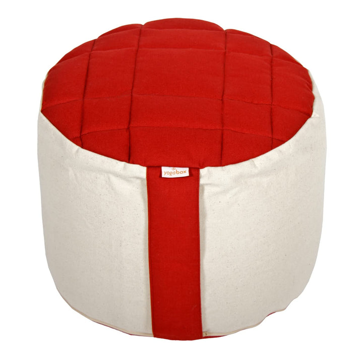 Yogabox Meditationskissen Rondo Big Premium bordeaux / natur Ø 35 cm x 25 cm, bordeaux / natur Ø 35