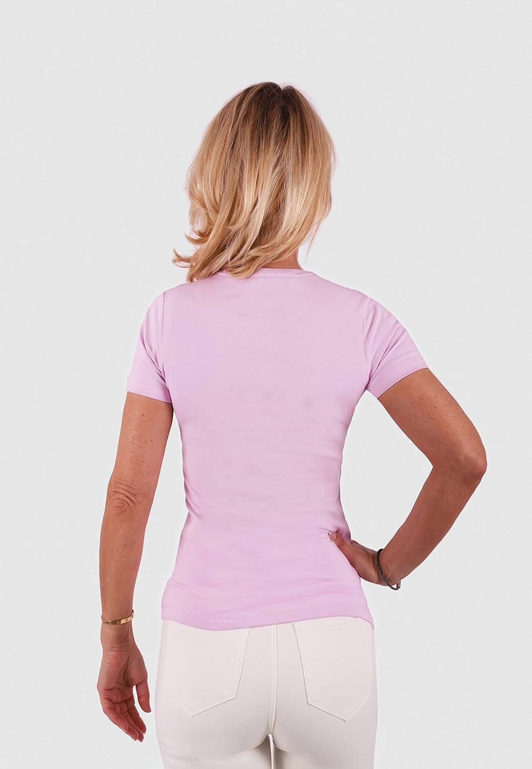 BOVIVA 10100 Damen Basic Rundhals (Round-Neck) Kurzarm T-Shirt/Jersey tshirt Oberteile, Basics und S