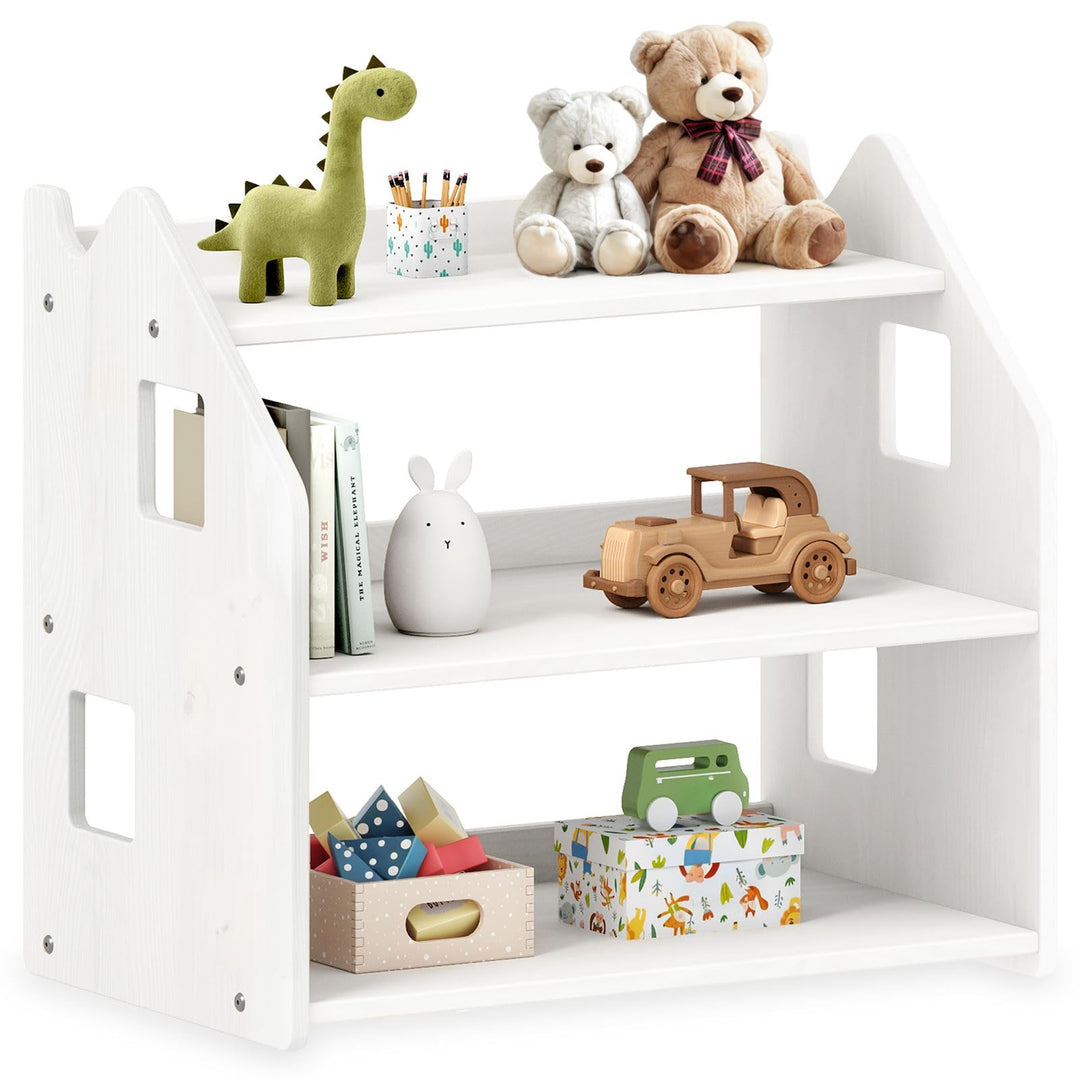 IDIMEX Kinderregal Yasmin 3 Ablagen weiss - Montessori Regal für Spielzeug und Bücher, Kinderzimmer