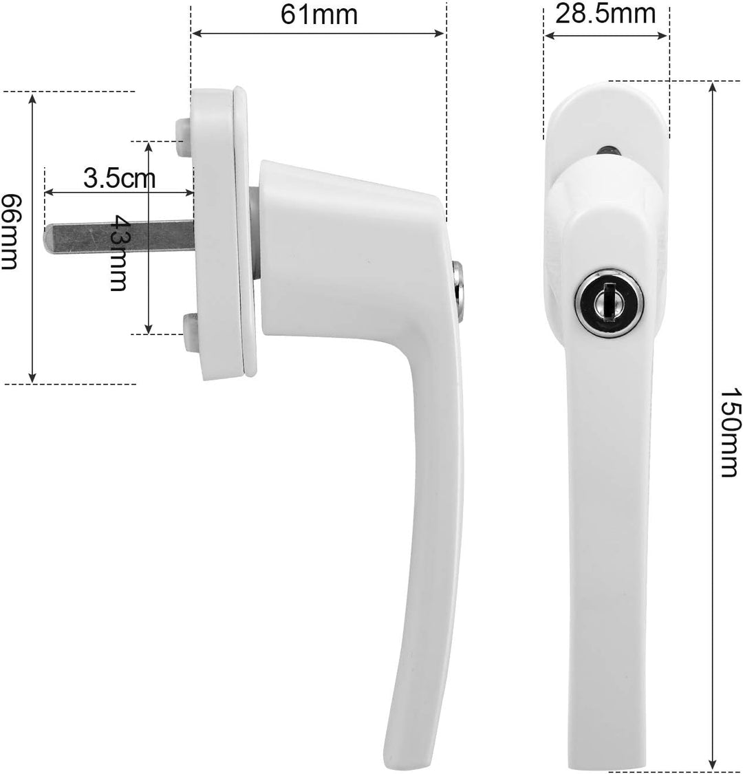 Sonnewelt 8X Abschliessbar Sicherheitsfenstergriff, Fenstergriff Aluminium, kindersicherung mit Schl