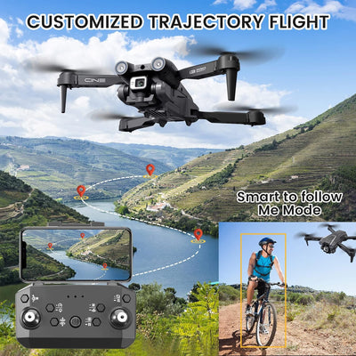 Mingfuxin Faltbare Drohne mit Kamera für Anfänger, RC Quadcopter Drohne mit App WIFI FPV Live-Video,