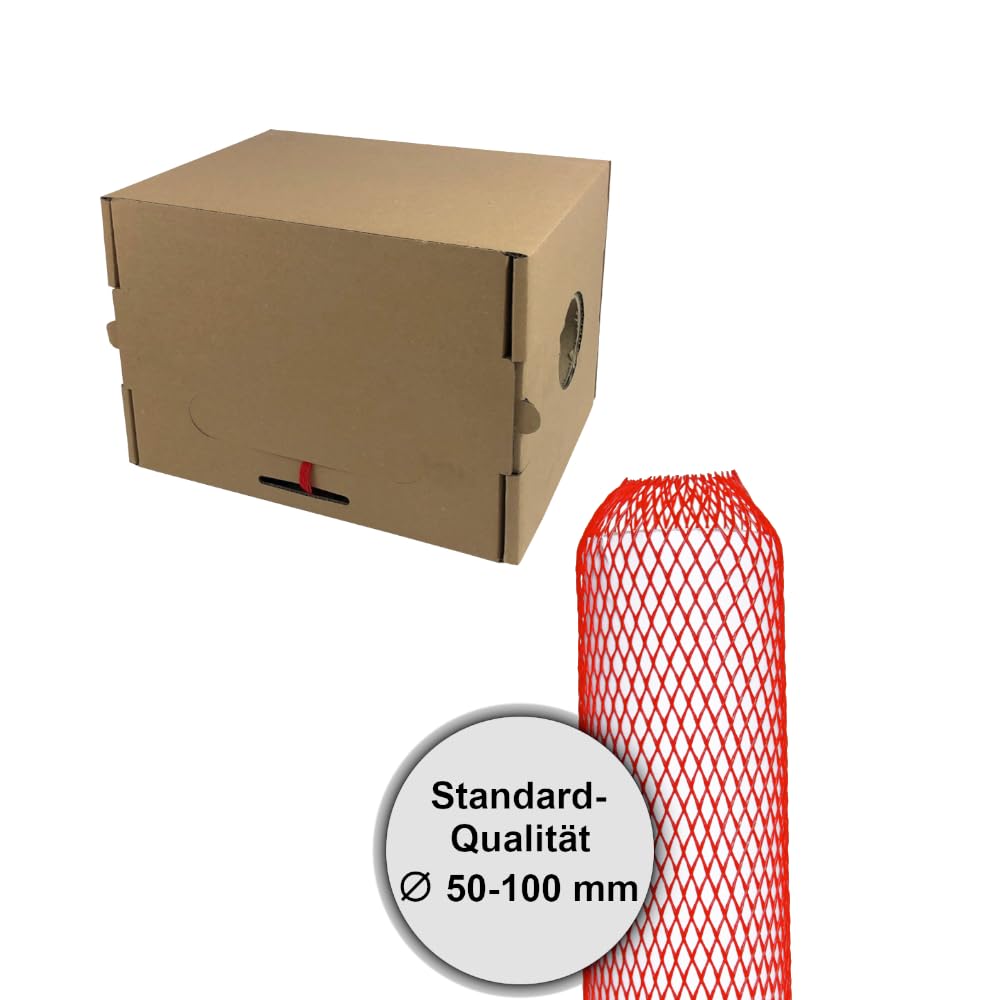Netzschlauch, Verpackungsnetz, Oberflächenschutznetz STANDARD, Ø 50-100mm, rot (50m), 50m