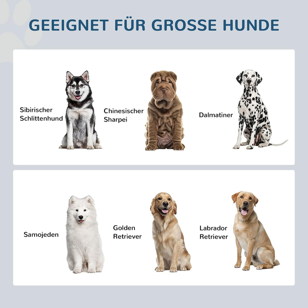 PawHut Hundenapf mit Schublade, 2 x 2L Futternapf, erhöhter Fressnapf, Edelstahlnapf, Futterstation