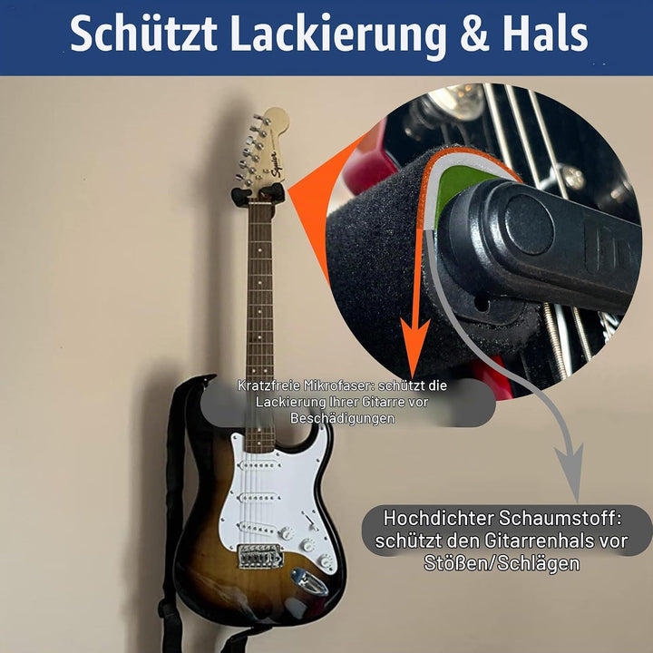 AUPHY Gitarrenhalter für die wand,Gitarrenhaken, selbsthemmende Funktion, geeignet für alle Arten vo