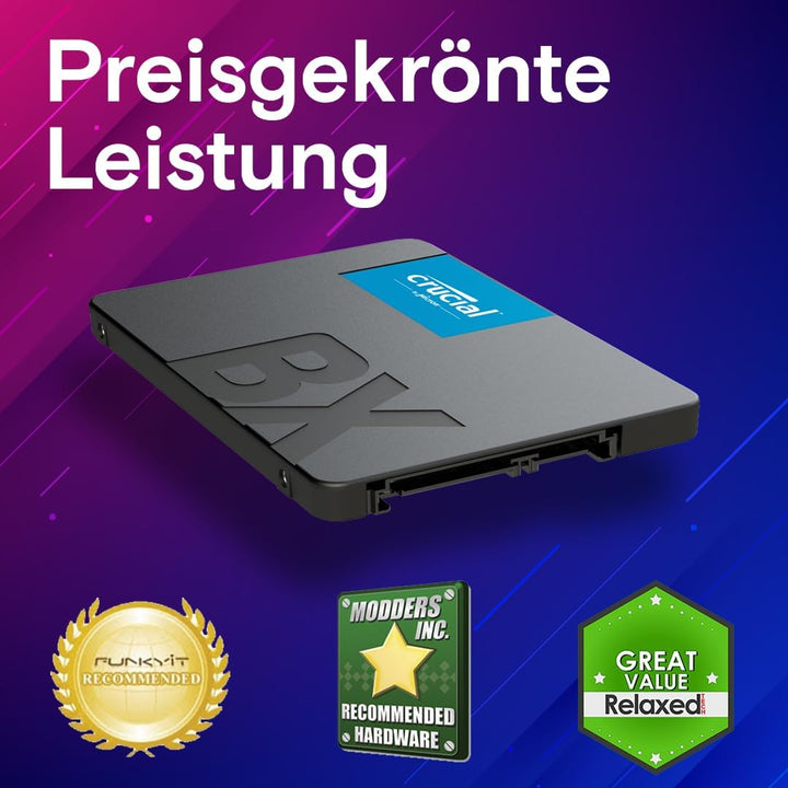 Crucial BX500 1TB 3D NAND SATA 2,5 Zoll Interne SSD - Bis zu 540MB/s - CT1000BX500SSD101 (Acronis Ed