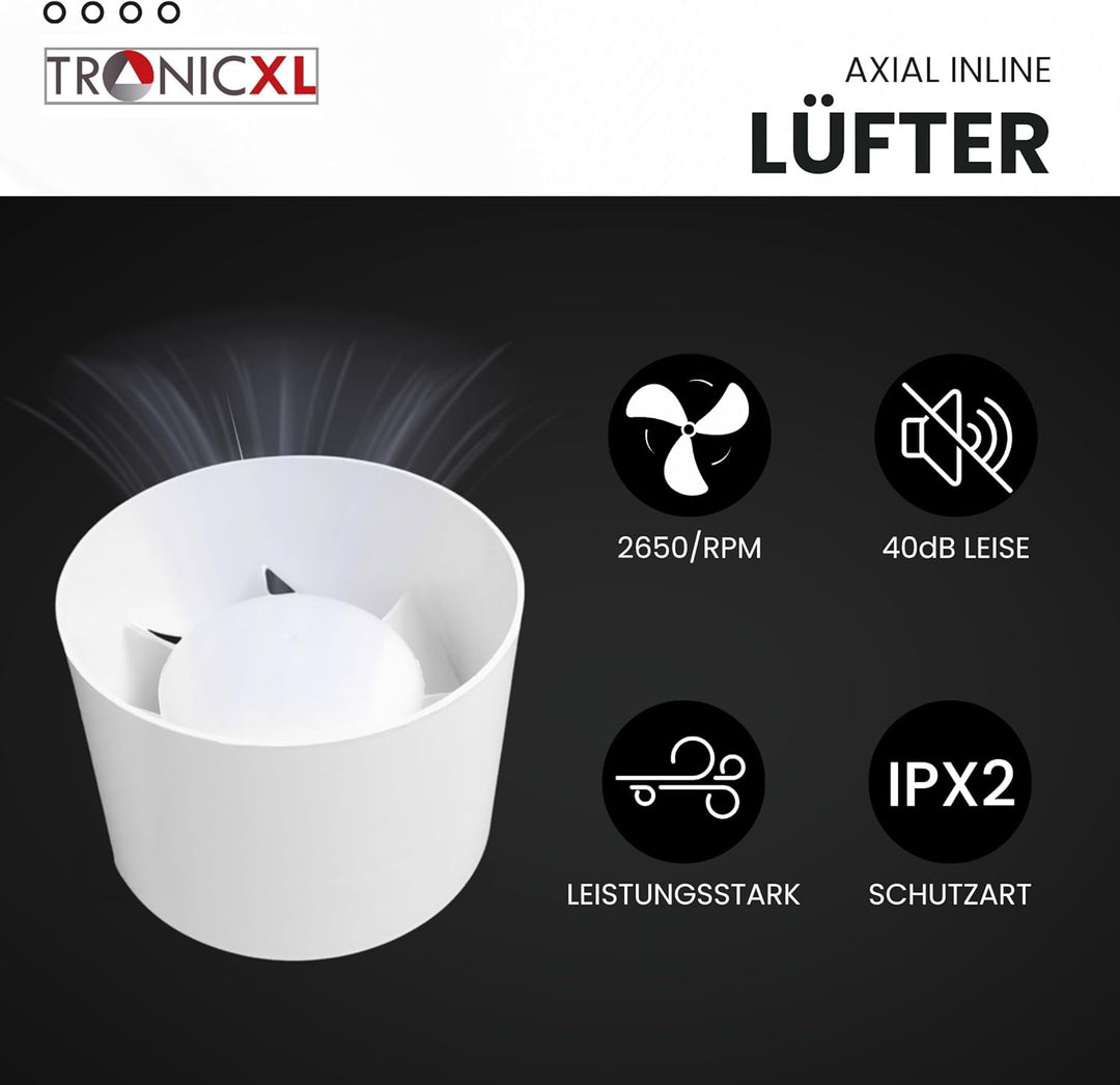 Grow Abluft Set 100mm leise mit Aktivkohlefilter Aufhängung Belüftungsset für Growbox Lüfter Abluftl