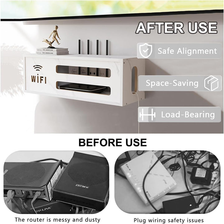 Router Schrank, WiFi Box, Aufbewahrungsbox für Verstecken Kabel, Regal, TV Kabel Organizer Wand Mont