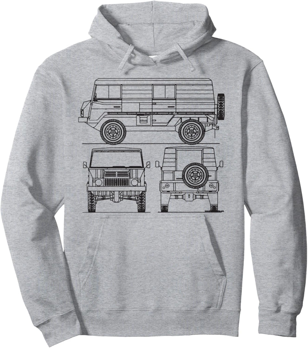 Steyer-Puch Pinzgauer Blaupausen für Geländewagen Pullover Hoodie