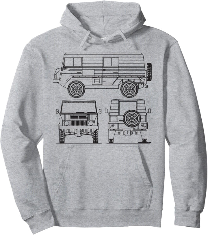 Steyer-Puch Pinzgauer Blaupausen für Geländewagen Pullover Hoodie