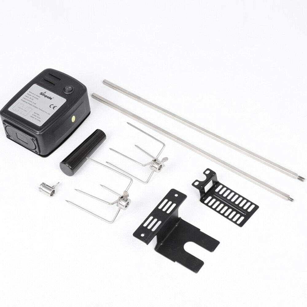 BBQ Grillspiess Set Edelstahl Rotisserie Drehspie Spiess mit Motor, Motorhalterung Drehspiess Grill