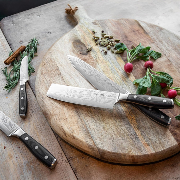 Eden Classic Damast Schälmesser 9 cm Küchenmesser EQ2030-108 Scharfes Schälmesser für Gemüse und Frü