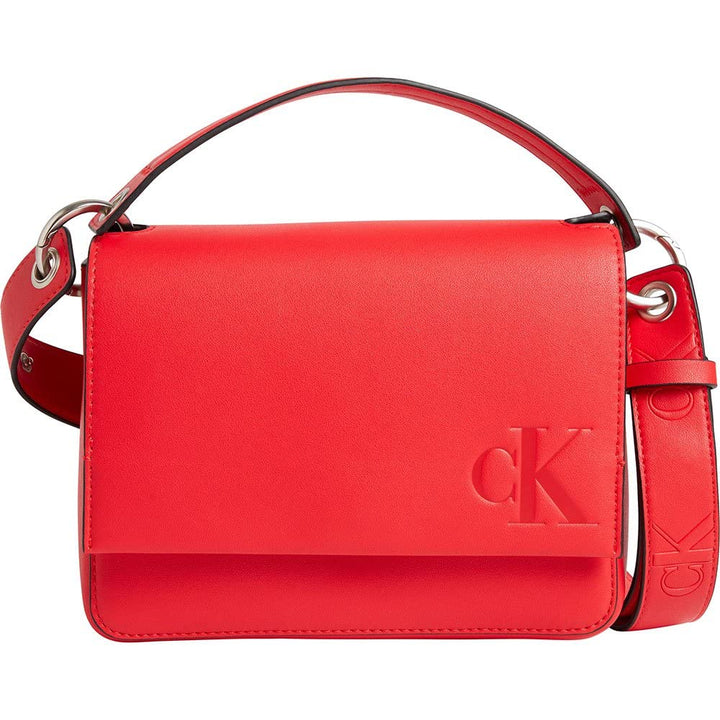 Calvin Klein Damen Sculpted Boxy Top Handle 20 Mono Crossovers, Candy Apple, One Size