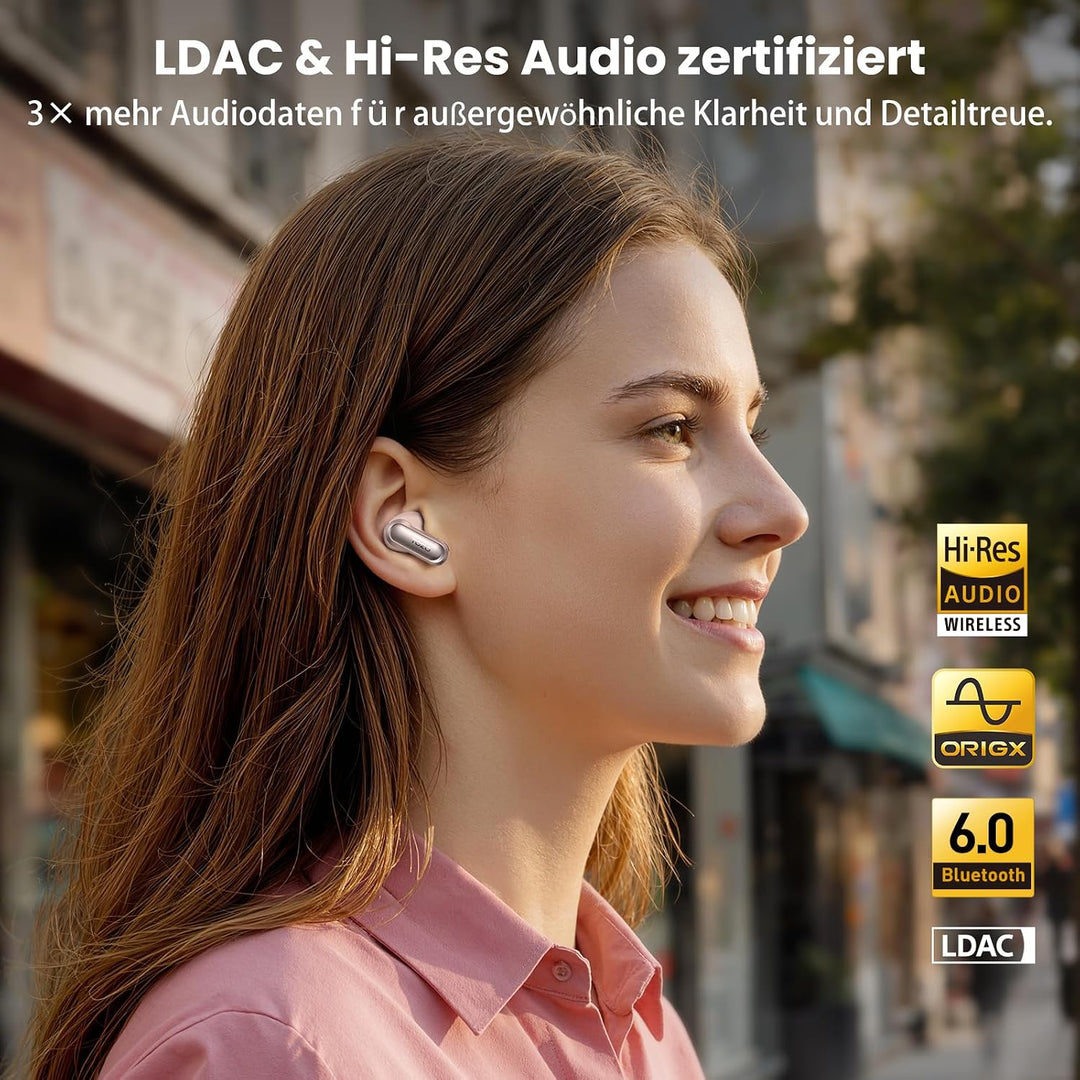 TOZO NC20 Bluetooth-Kopfhörer 6.0,6 Mics & ENC AI für kristallklare Anrufe,LDAC Hi-Res Audio,IPX8,Ve