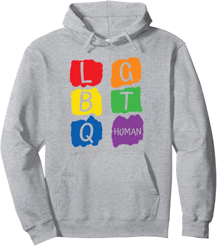 LGBTQ Human Rainbow Pride Month Pullover Hoodie