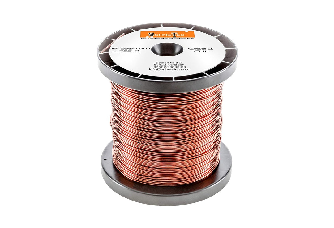 Kupferlackdraht W210 Ø 1,40 mm 500 g CU Lackdraht Grad 2 CUL Kupferdraht Gewicht 500 Gramm Durchmess