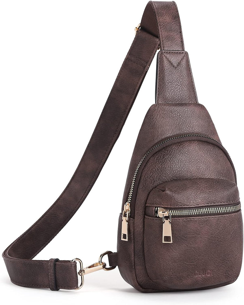 CLUCI Brusttasche Damen Sling Bag, Crossbody Bag damen Klein Umhängetasche diebstahlsicher, Gürtelta