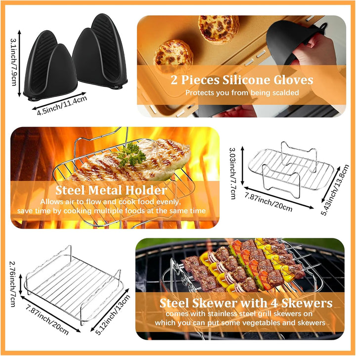 21 PCS Ninja Heissluftfritteuse Zubehör, Airfryer Zubehör für Ninja Double Stack XL 9.5 l Heissluftf
