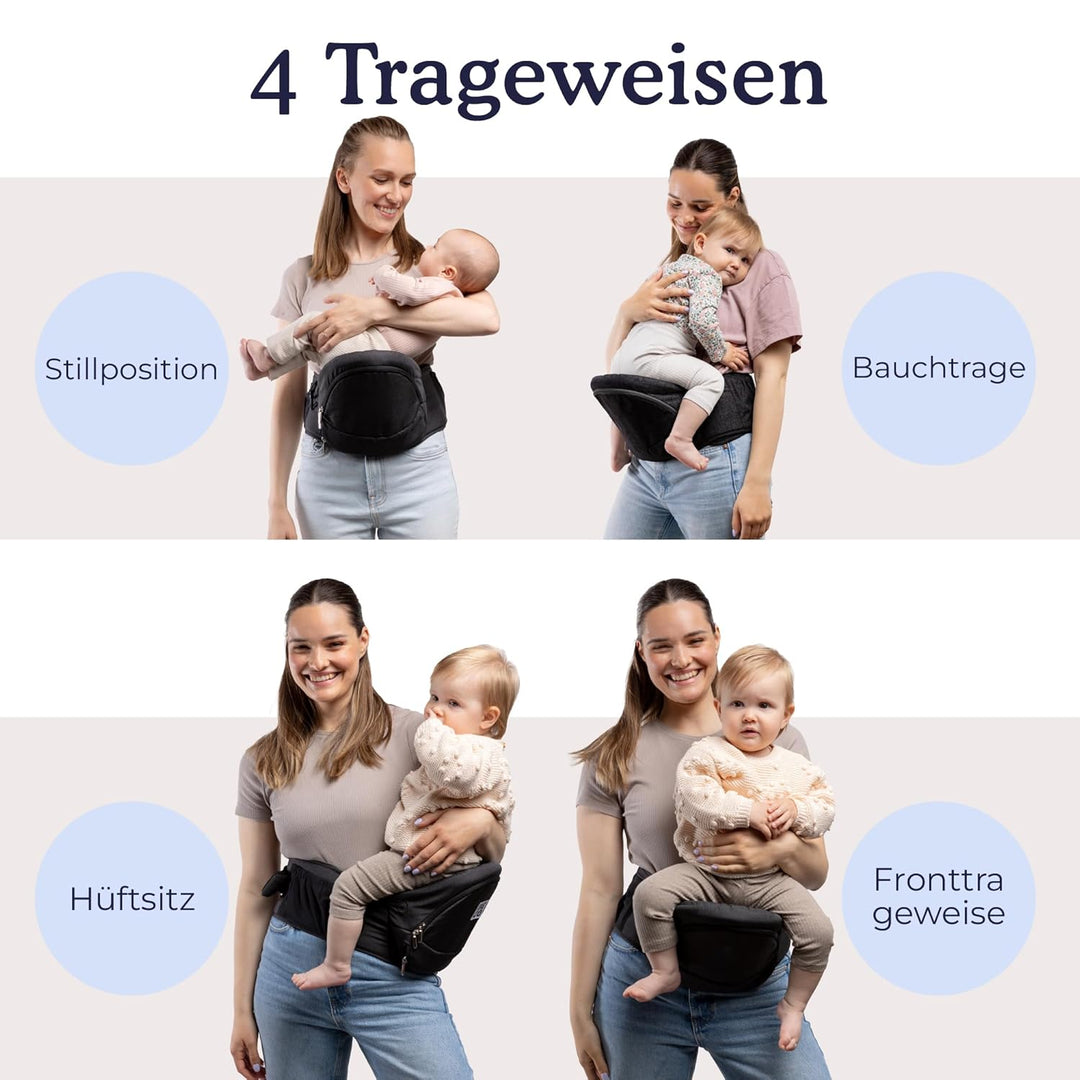 Beco Gemini Hüftsitz Babytrage – 4-in-1 Ergonomische Kindertrage für Neugeborene & Kleinkinder (0-36