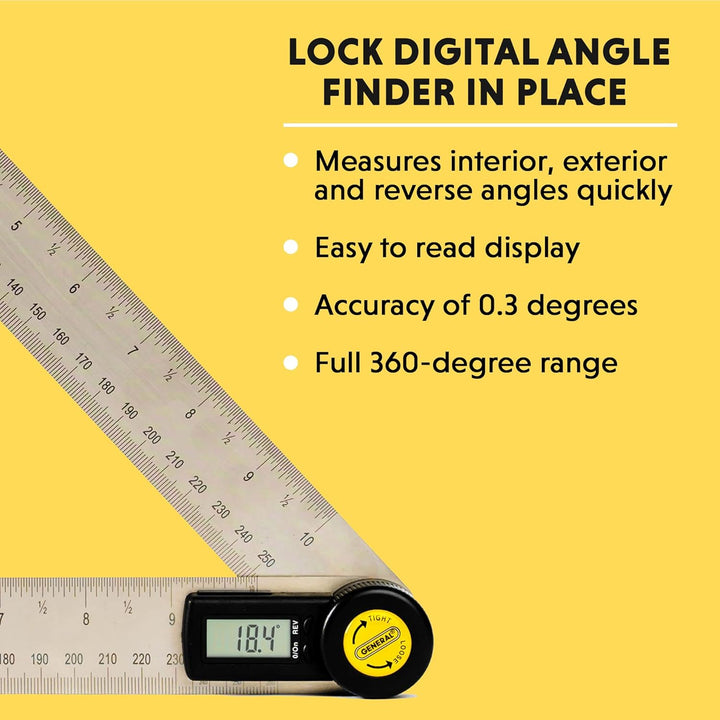 General Tools Digital-Winkel-Sucher-Regel, 10-Zoll (823) 10 Inches, 10 Inches