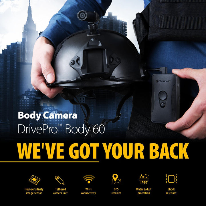 Transcend 64GB DrivePro Body 60 Action Split Bodycam, 10h Akkulaufzeit
