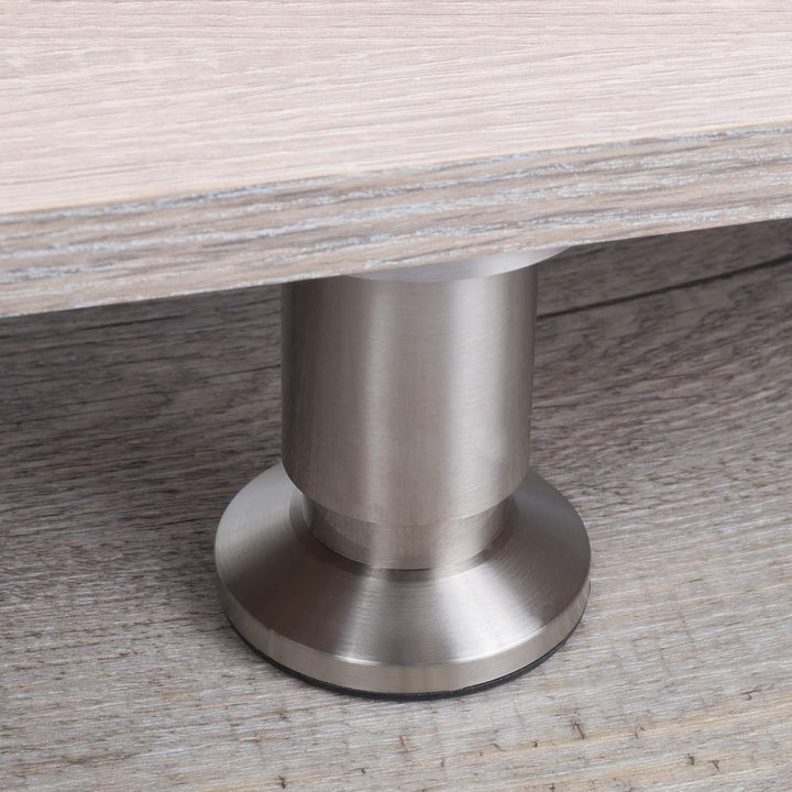 Stahlia Möbelfüsse verstellbar (4er Set) 6cm Höhe Edelstahl Optik Ø 38mm Aluminium Schrankfüsse bela