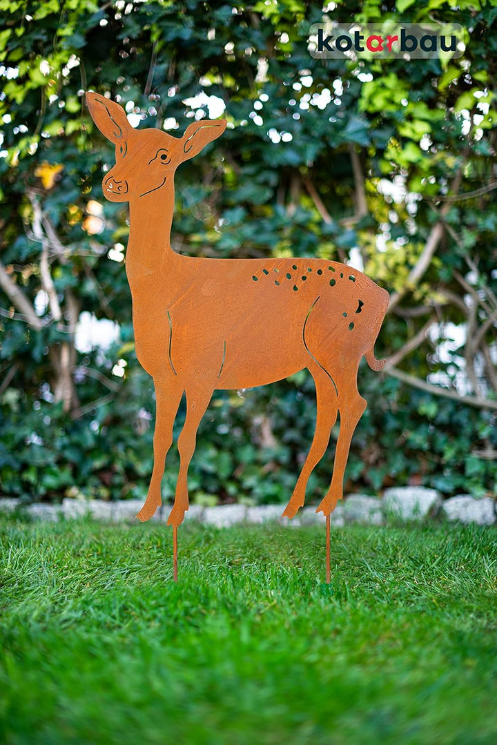 KOTARBAU® Gartendekoration Rostfiguren 77cm REH Weihnachtsdeko Garten Ecorost Gartenstecker Weihnach