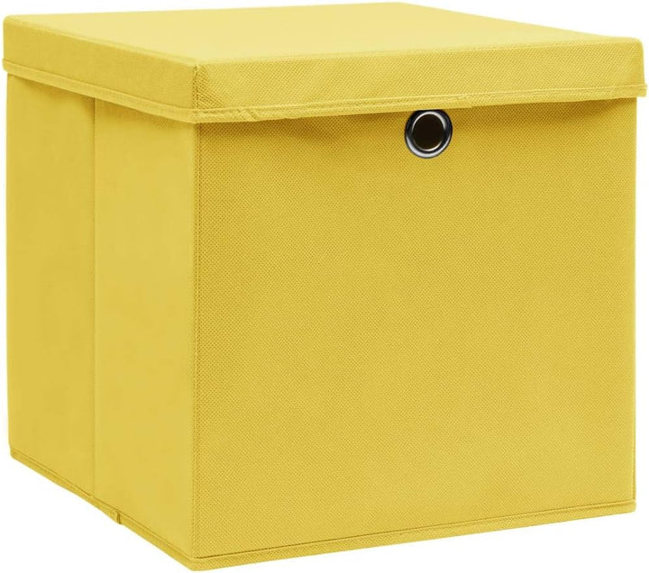 WIFESE 4 Stück Aufbewahrungsbox Mit Deckel 32X32X32 cm Faltbox Mit Fingerloch Storage Boxes Faltbare