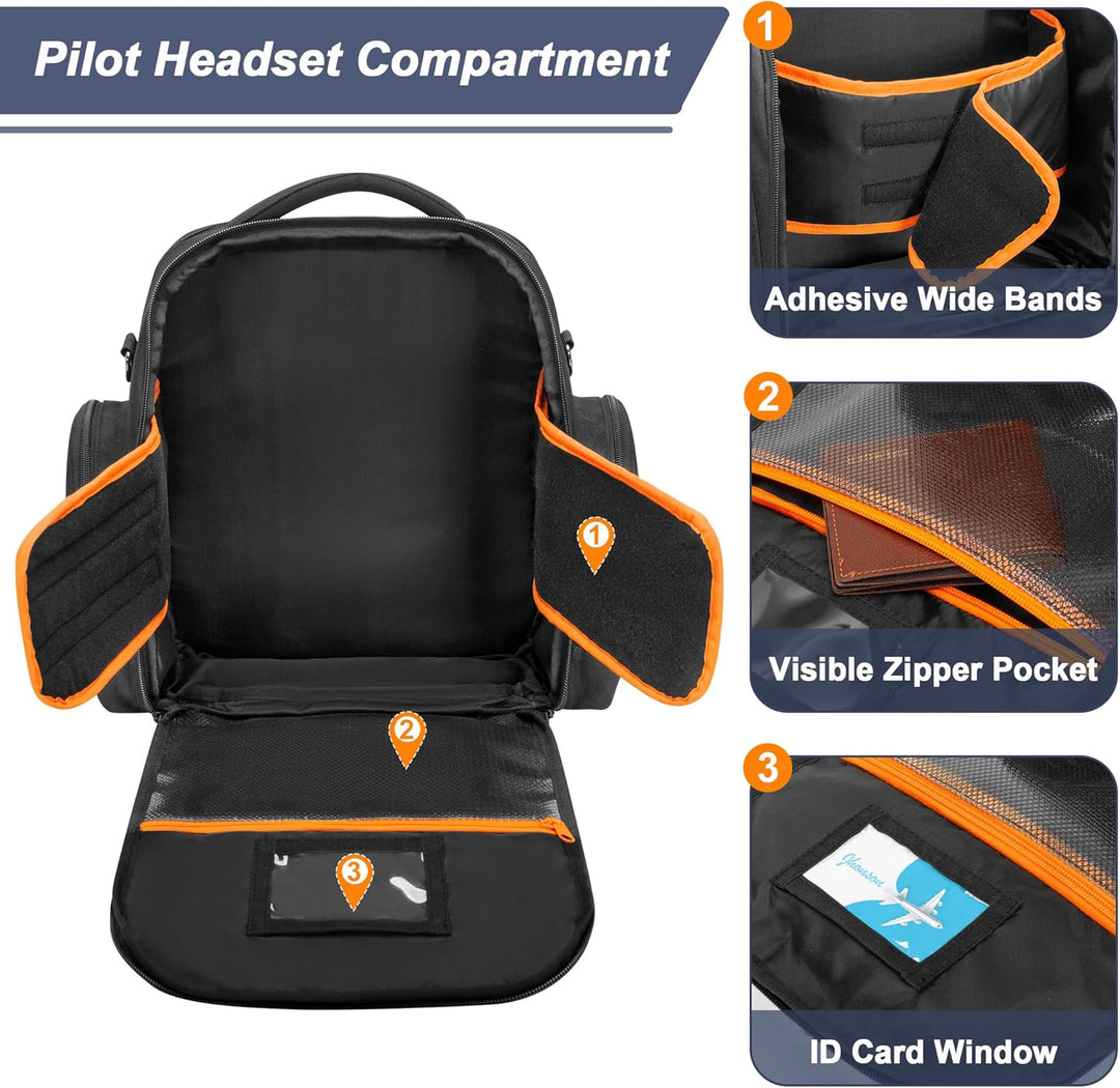 Damero Pilotenkoffer für Kopfhörer, Kopfhörer Tasche für Flieger, Grossraum-kopfhörer Case für Pilot