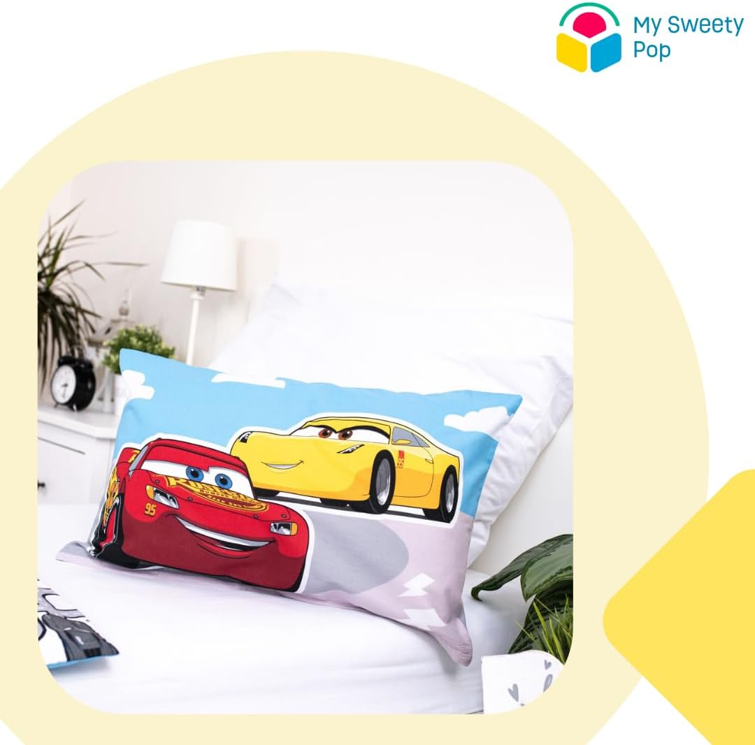 My sweety pop Baby-Bettwäsche Cars, 2-teilig, Bettbezug | Wendbar, 100 x 135 cm, Kissenbezug 40 x 60