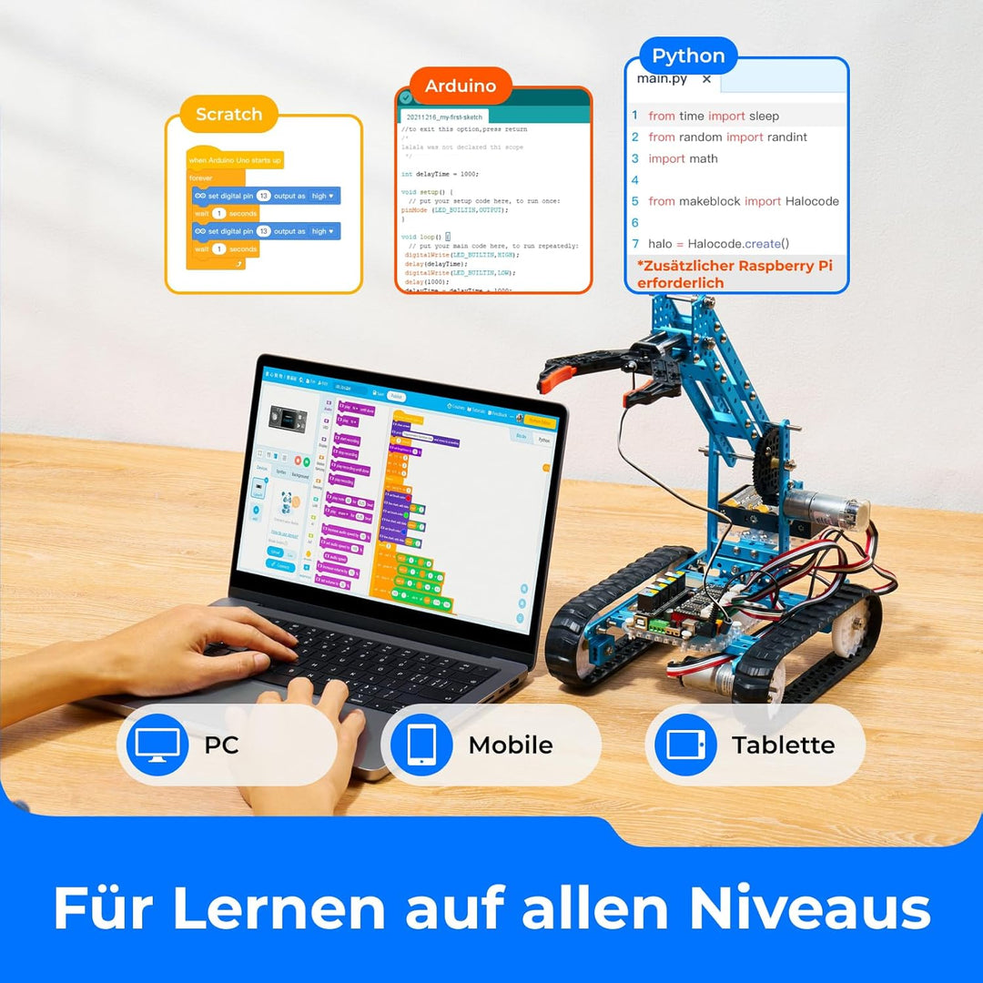 Makeblock mBot Ultimate Roboter Bauen 10 in 1, 160+ Mechanische Bauteile Module für Programmierung E