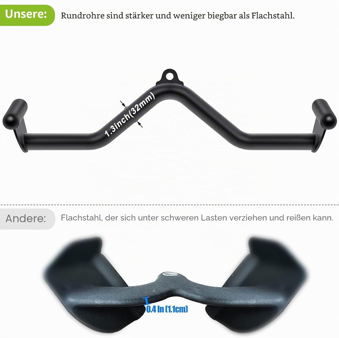 Kipika Latzugstangen Kabelmaschinenbefestigung, Rudern T-Bar V-Stange Set, Rückenkrafttraining, Grif