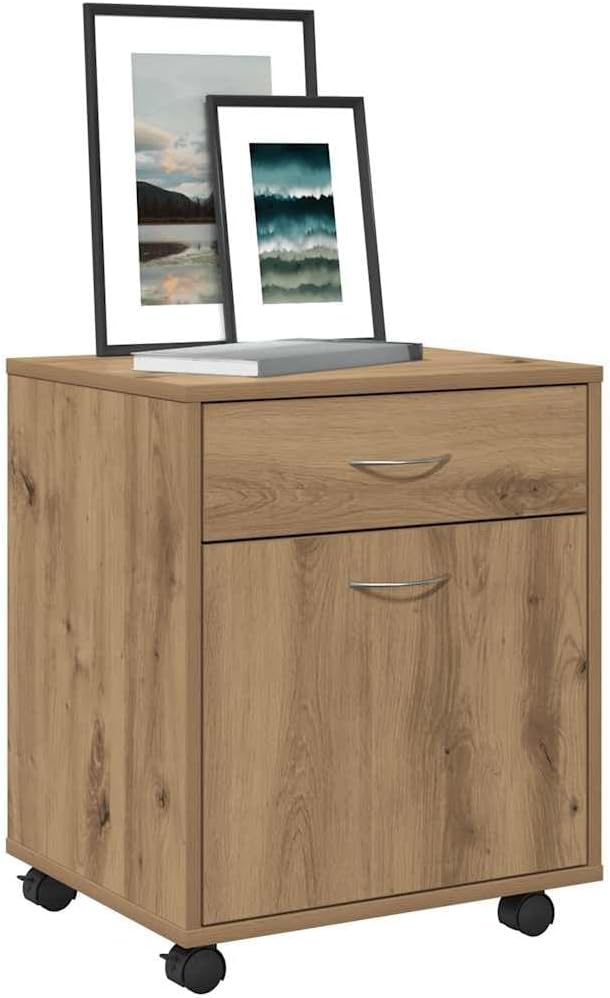 vidaXL Rollcontainer, Aktenschrank mit Stauraum, Rollschrank für Büro Arbeitszimmer, Bürocontainer B