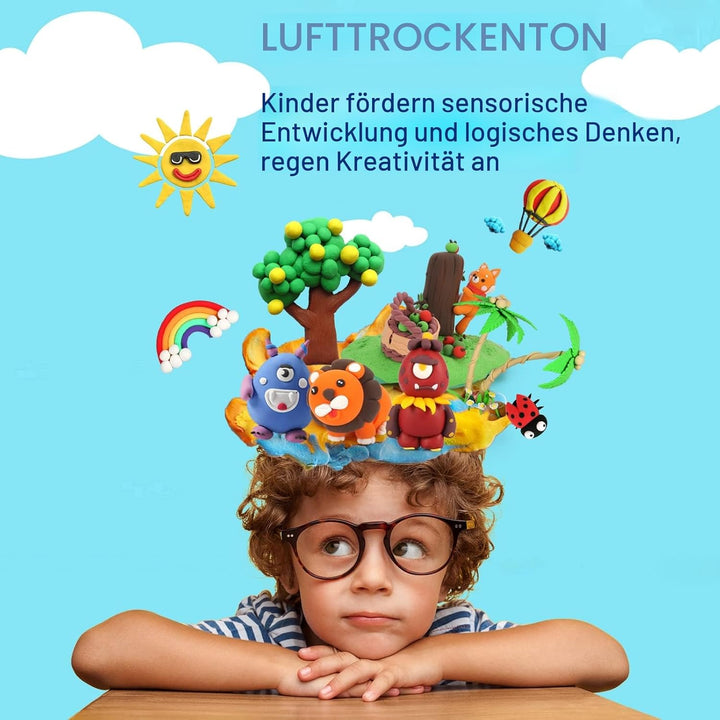 QMay Modelliermasse Lufttrocknend, 90 Farben Lufttrockener Magischer Knete für Kinder, Air Dry Clay,
