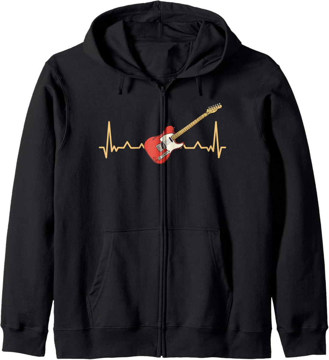 Akustikgitarre Heartbeat Love Guitar Musicianer Kapuzenjacke
