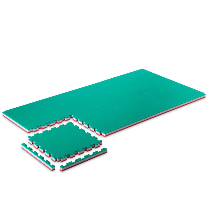 ProGame Kit 8 Stück Tatami Matte 4 cm PERFORMANCE-HOME 50x50 cm Judomatte Grün/Rot