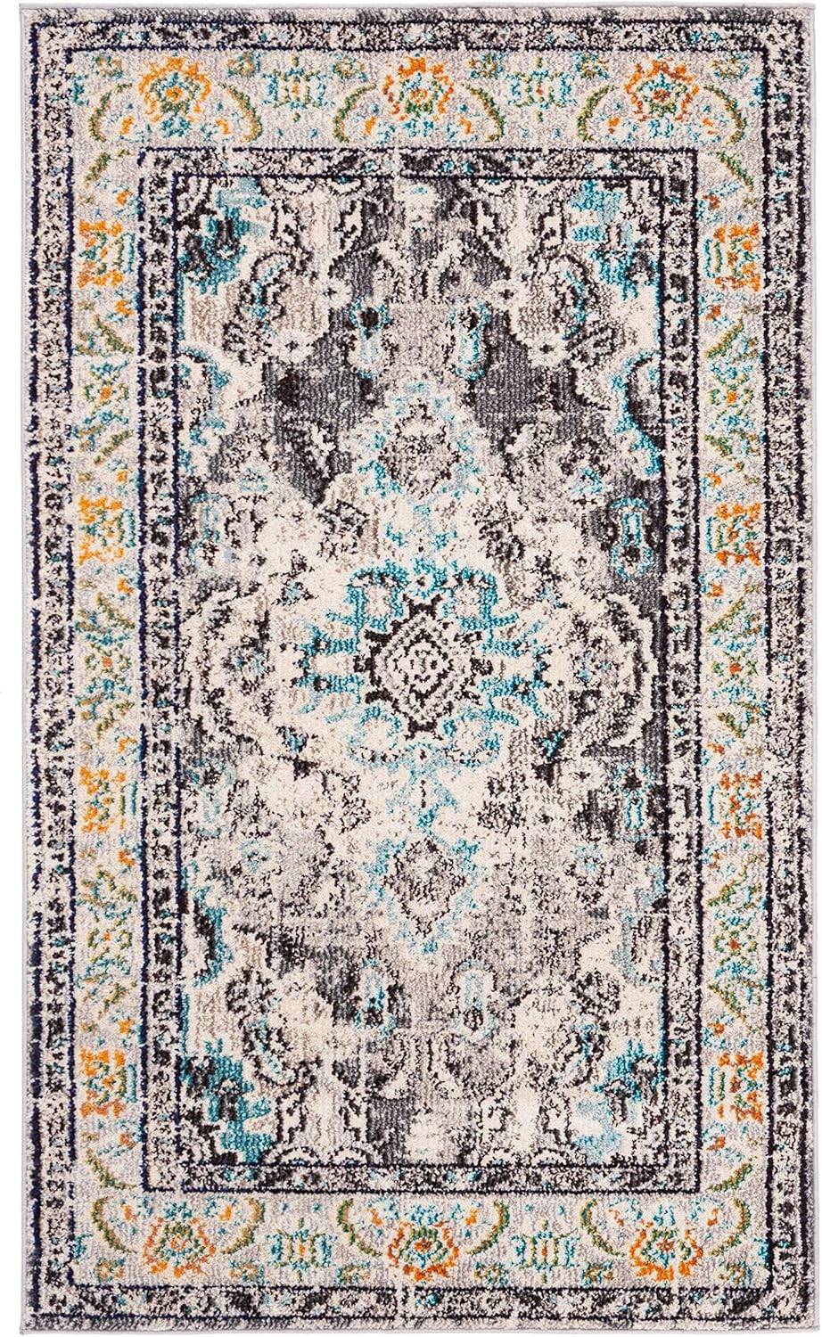 SAFAVIEH Boho Chic Teppich für Wohnzimmer, Esszimmer, Schlafzimmer - Monaco Collection, Kurzer Flor,