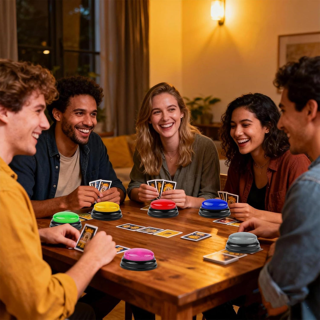 BEAN LIEVE Buzzers for Trivia Games - Set of 6 Game Buzzers, Compact Portable Buzzers for Classroom